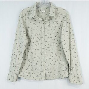 REI Co-op Sahara Pattern Long Sleeve Shirt‎ Womens Medium Green Hiking Outdoors